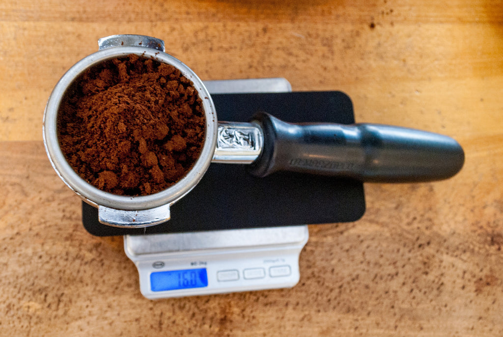 Weighing Espresso Grounds