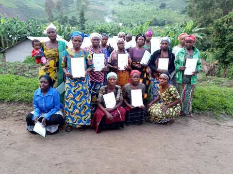 Women participating in literacy workshops, DRC