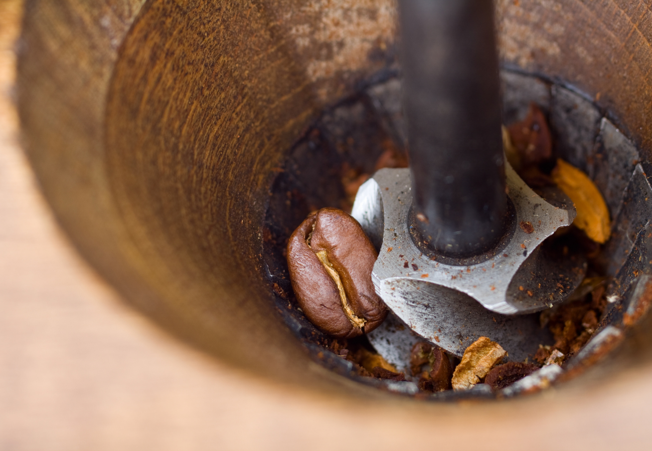 burr grinder up close